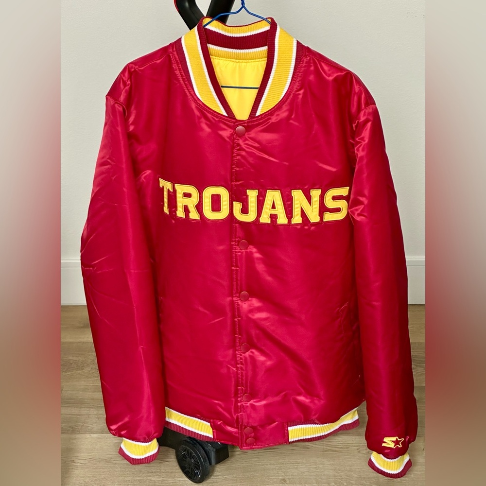 GIII STARTER USC Trojans Reversible Varsity Bomber Jacket